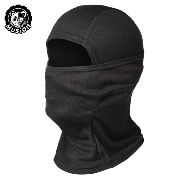 Black breathable mesh balaclava face mask for sun and dust protection
