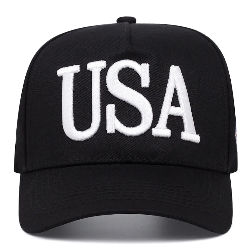 Embroidered USA Flag Baseball Cap