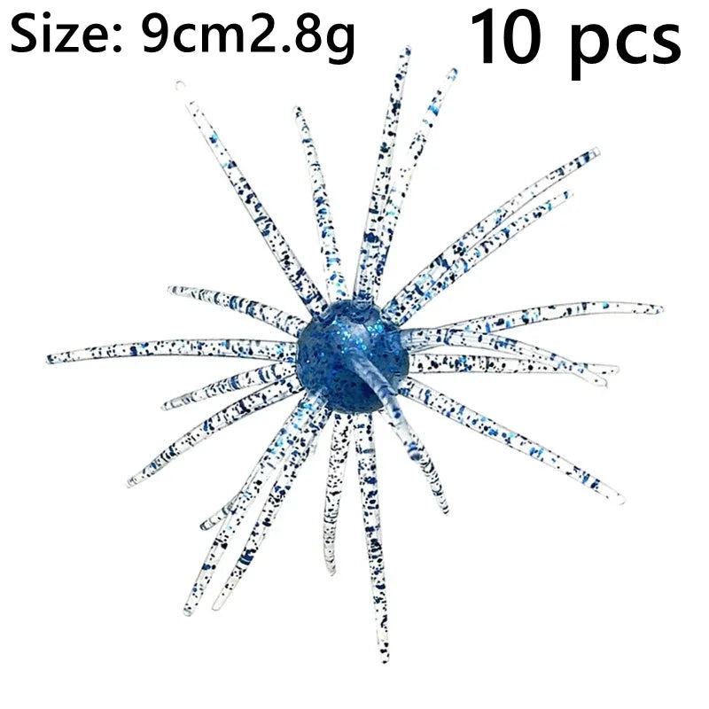 Realistic Sea Urchin Soft Fishing Lures - 10 Pack