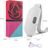 A white smart warm pelvic belt device shown with its packaging and power cord.