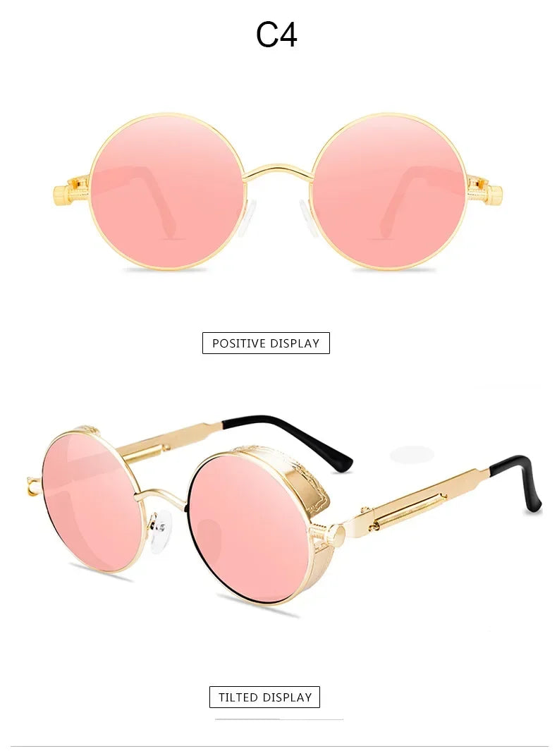 Classic Round Metal Frame Sunglasses with UV400 Protection