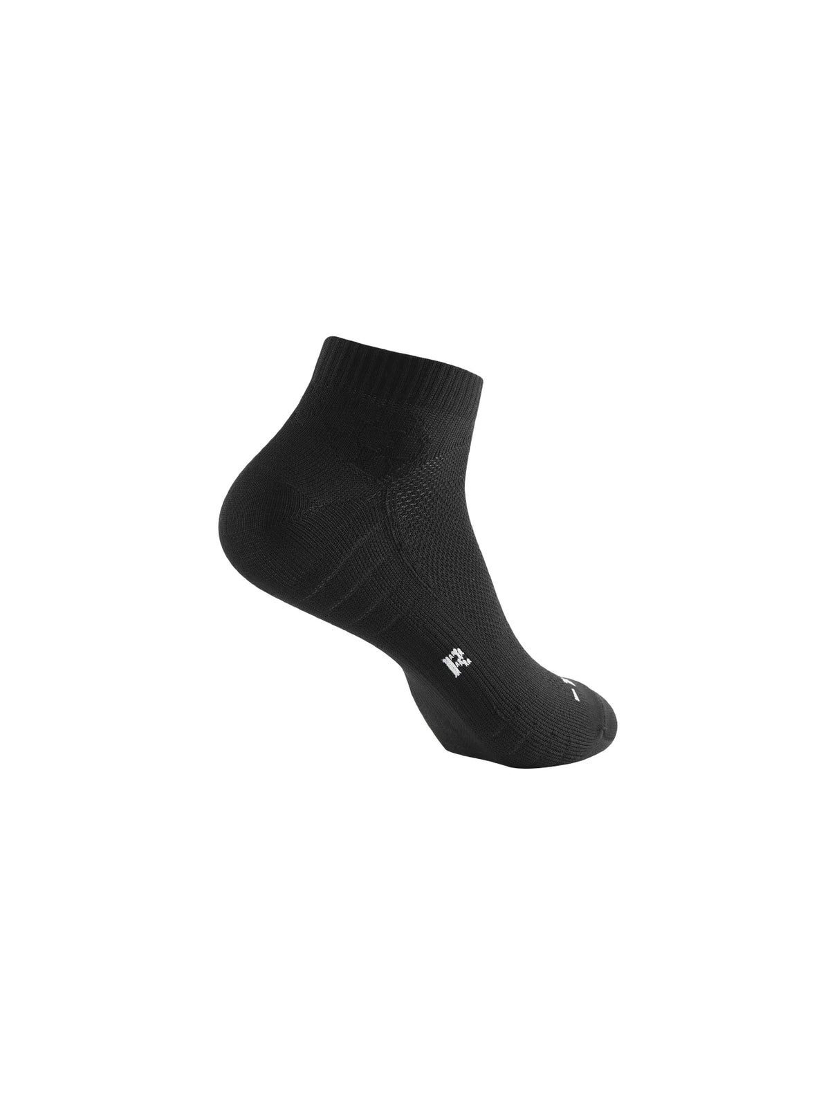 Black performance ankle socks for running and athletic activities