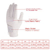 White Lycra elastic fabric golf glove with an air permeable hole and a magic sticker for regulation of tightness