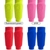 A set of lightweight soccer shin guards in various colors including white, fluorescent green, pink, red, blue, orange, and bl