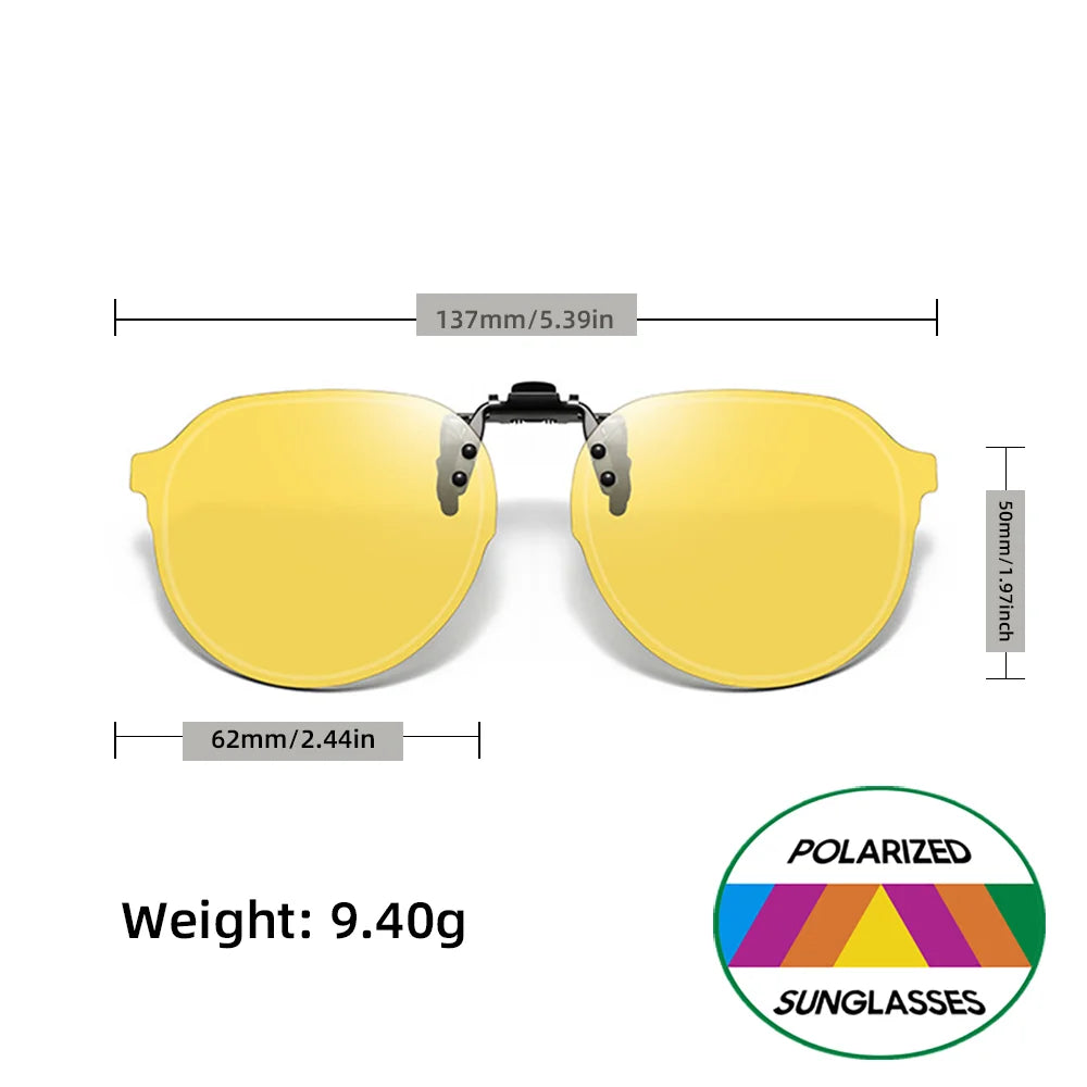 Flip-Up Clip-On Polarized Sunglasses with UV400 Protection