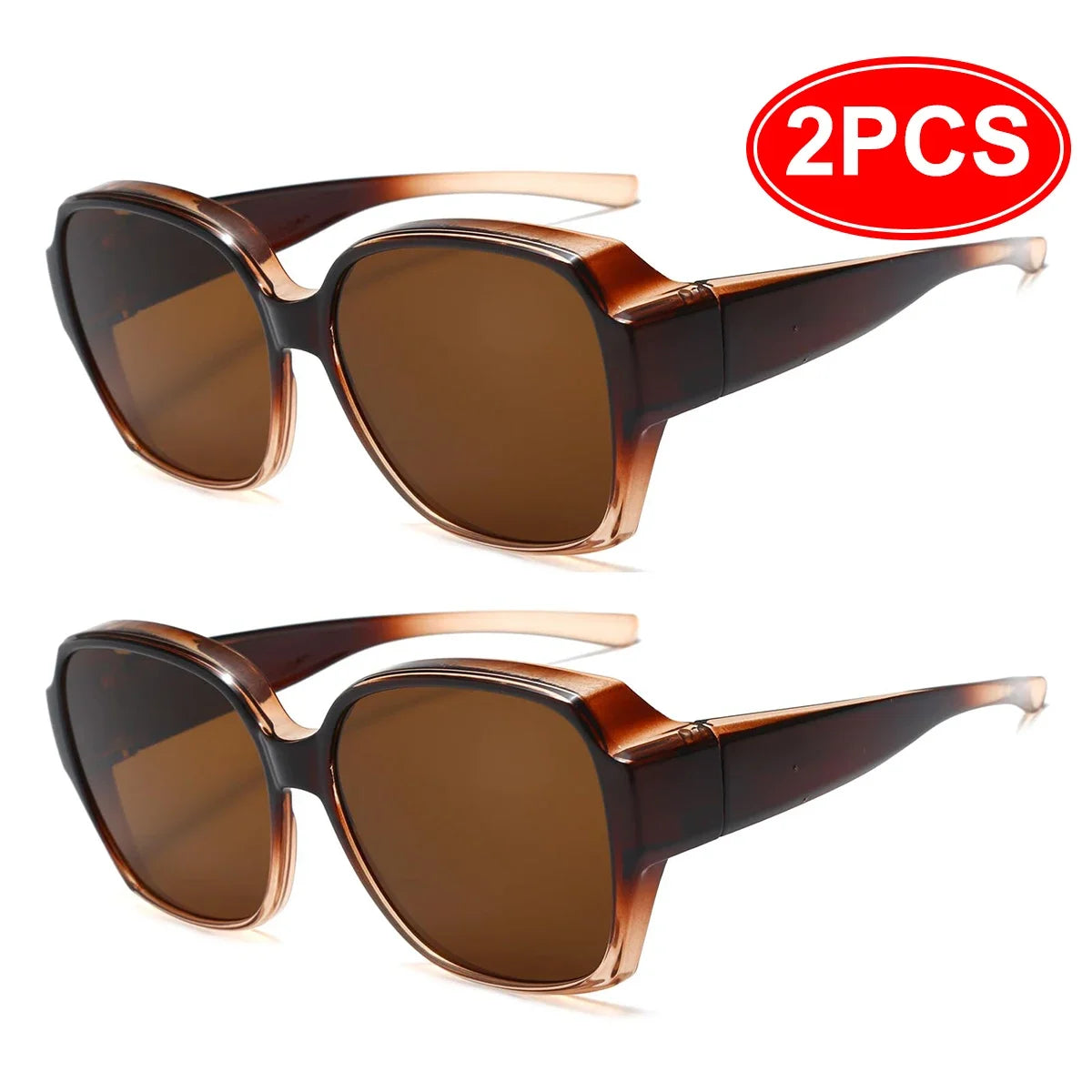 A pair of brown tortoiseshell wrap-around sunglasses shown against a white background.