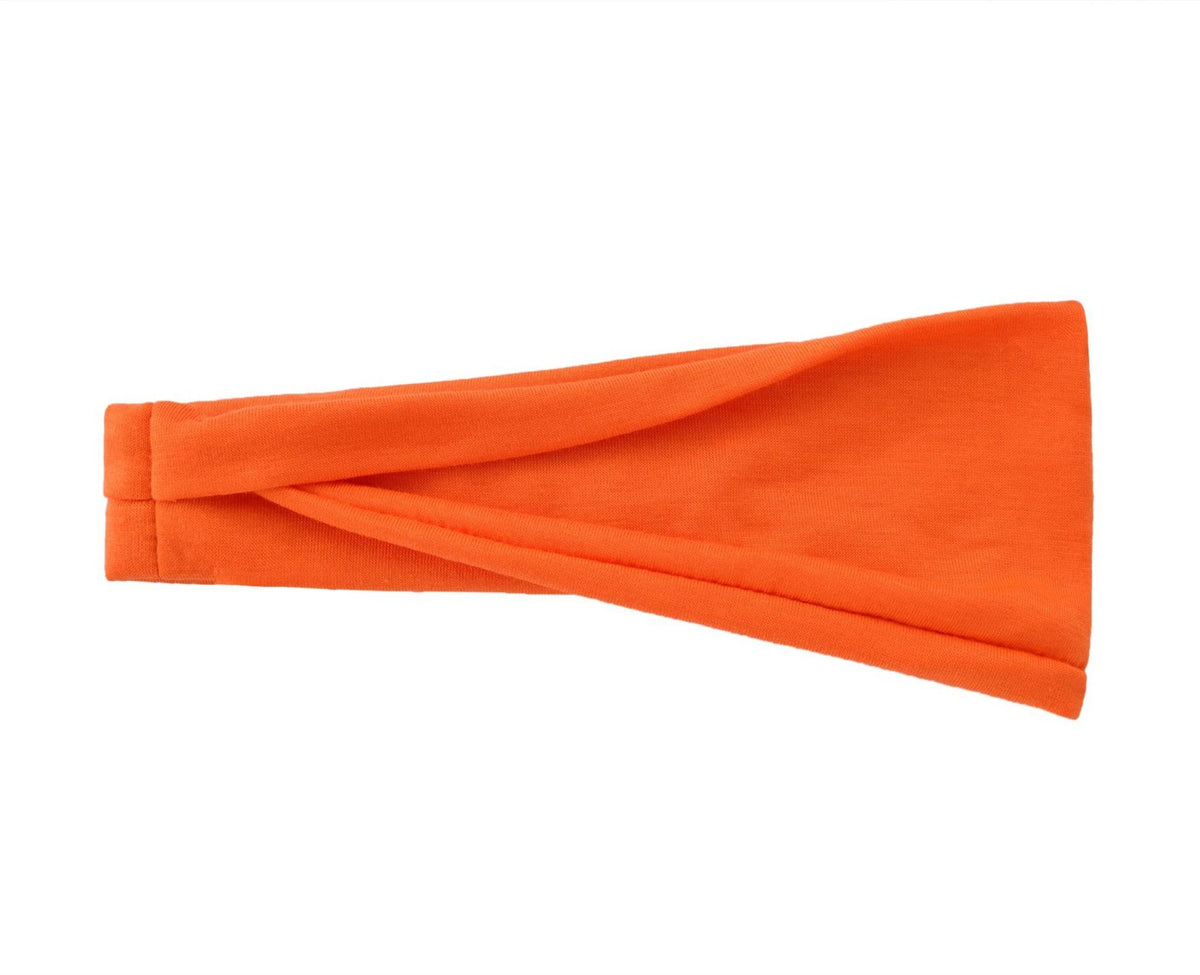 Bandeau élastique orange plié à plat