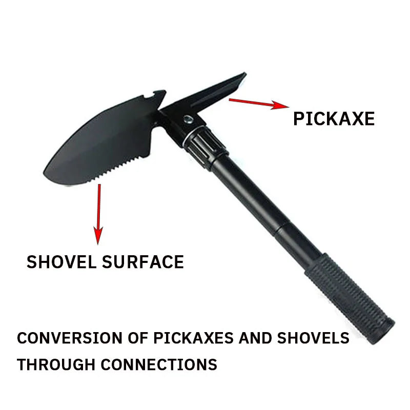 Multifunctional Folding Camping Shovel with Pickaxe and Saw