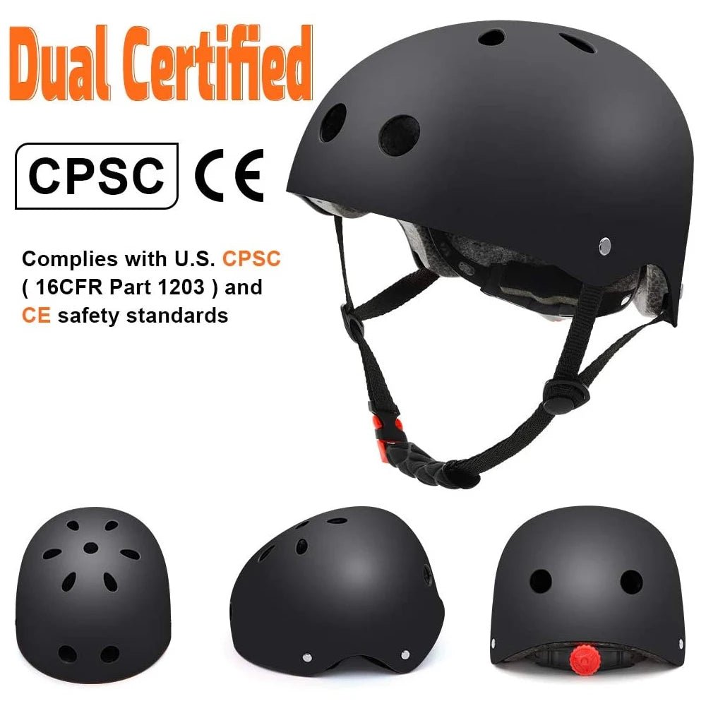 Multi-Sport Skateboard Helmet with Adjustable Fit