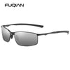 Polarized Square Sunglasses for Men with Metal Frame