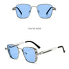 Vintage Steampunk Square Sunglasses with Metal Frame