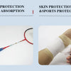 A close-up of a hand wrapped in protective foam athletic tape for skin and handle protection.