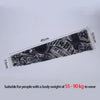 Black tattoo design arm sleeve measuring 45cm long and 12.5cm wide for UV protection.