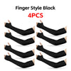 Four black finger style arm sleeves shown in various angles