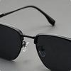 Black vintage square metal frame sunglasses with clear lenses