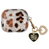 Leopard print protective case for AirPods Pro featuring a clear shell and gold chain charm
