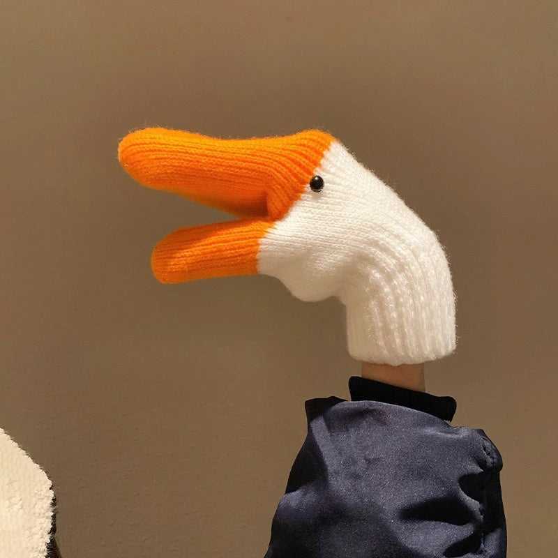 Knit Goose Gloves with Plush Lining