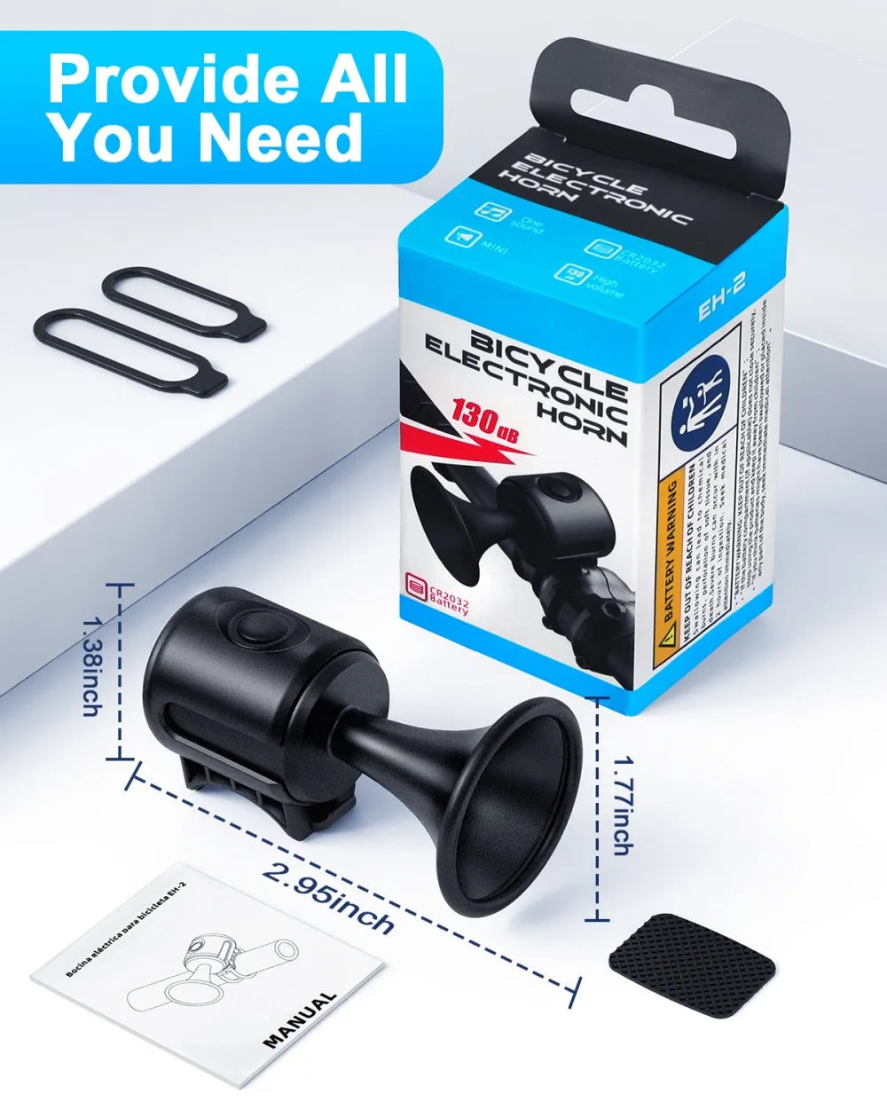 Loud 130dB Electric Bicycle Horn with Waterproof Design