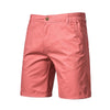 A pair of coral pink men's summer cotton casual shorts