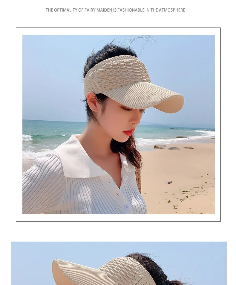 Breathable Adjustable Sun Visor Cap for Women