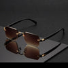 Vintage Rectangle Rimless Sunglasses with UV400 Protection