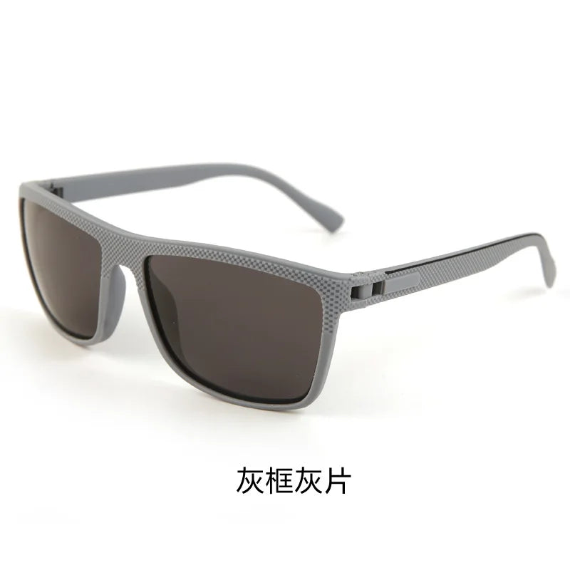 Gray lightweight polarized square sunglasses shown against a white background.