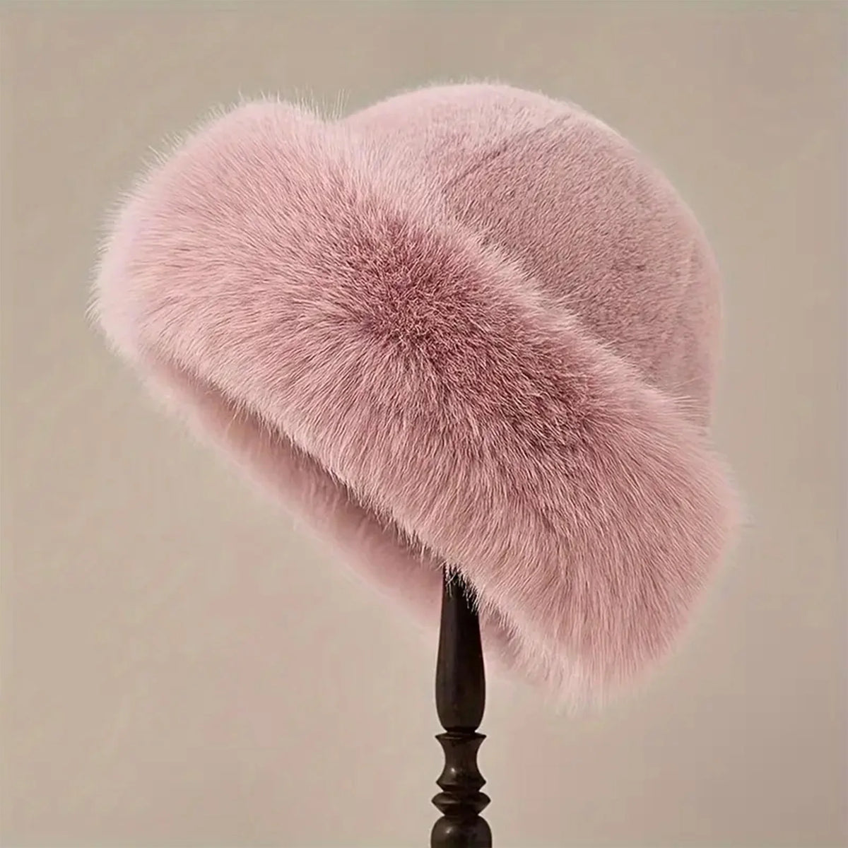Women's Plush Fur-Trimmed Winter Hat with Ear Protection