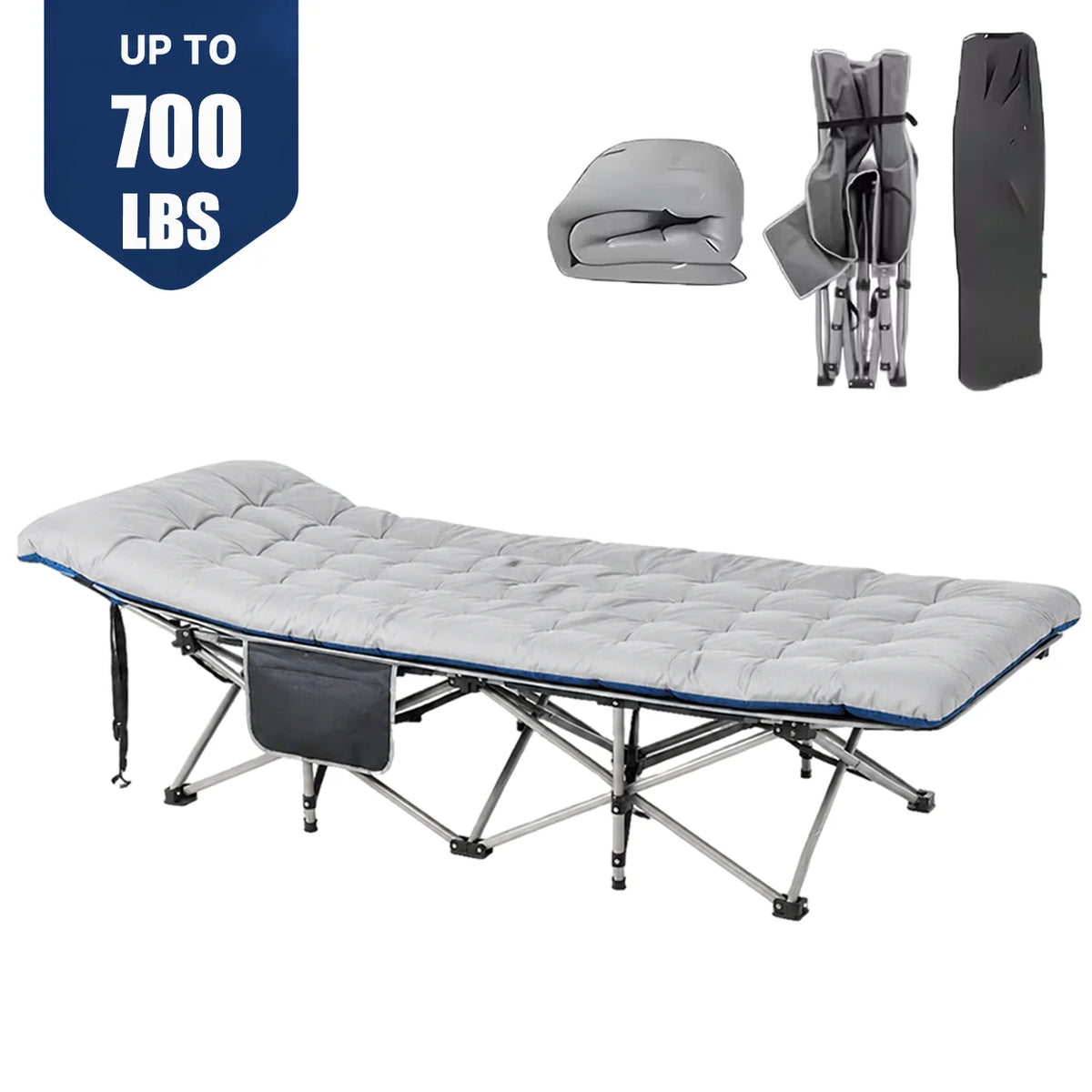 Portable Folding Camping Cot with Padded Mattress
