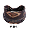 A dark brown boho cotton turban headband with geometric patterns