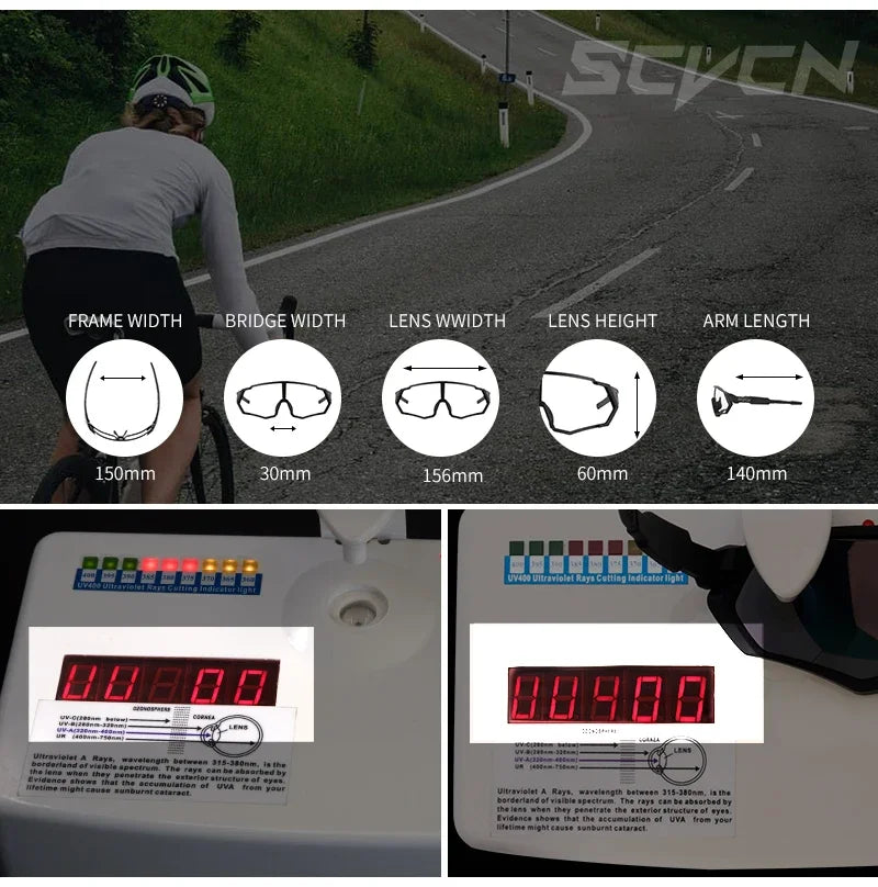 Photochromic Cycling Sunglasses with UV400 Protection