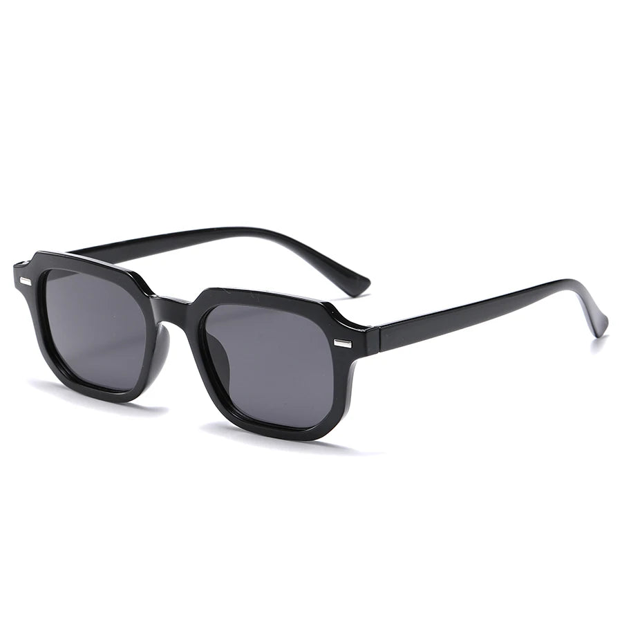 Retro Square Sunglasses with Rivet Accents for Men