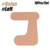 Cinta kinesiológica beige con forma de J para soporte de pulgar y articulación.