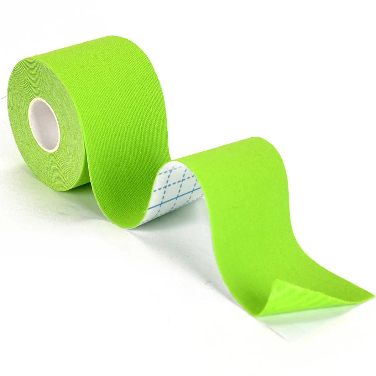 Roll of bright lime green wrinkle smoothing tape for face and skin