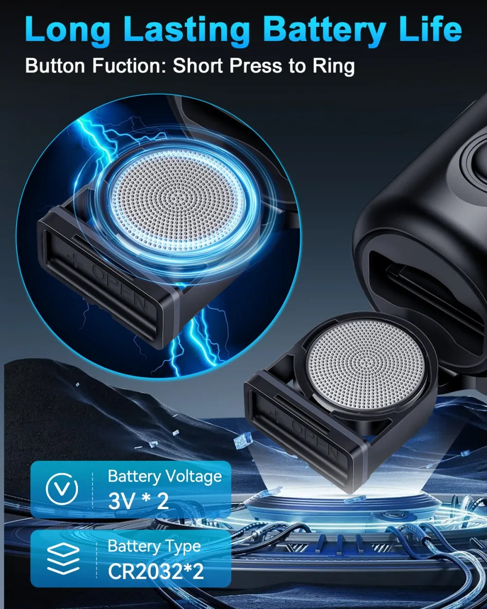 Loud 130dB Electric Bicycle Horn with Waterproof Design