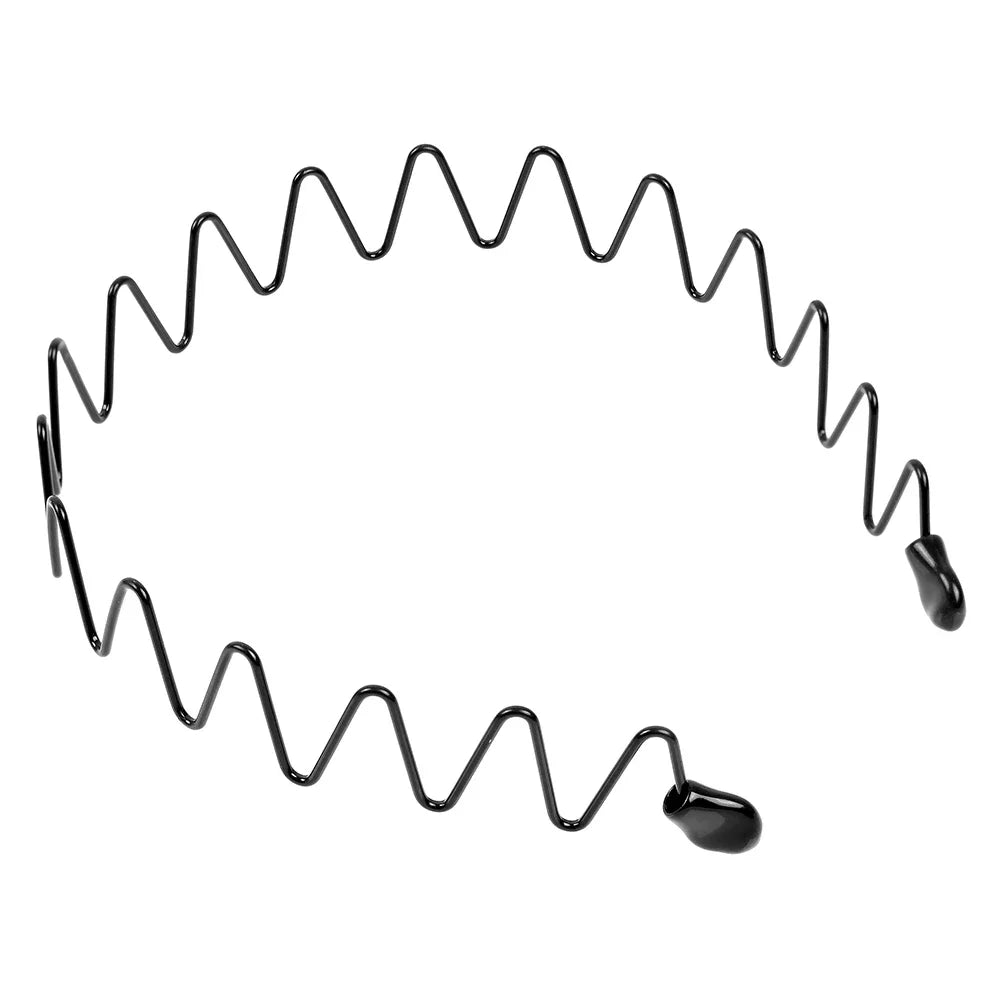 A black fashion metal hair band with a wavy design.