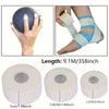 Rolls of athletic support tape showing various lengths and widths for sports injuries