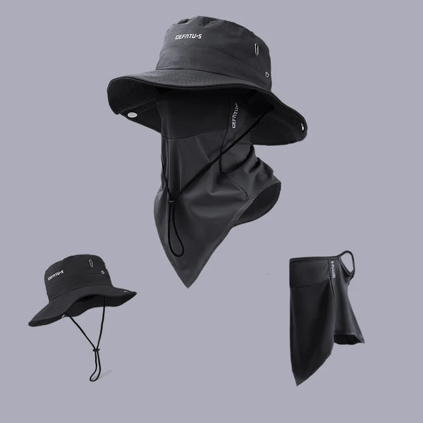 Foldable Sun Hat with Attached Face Mask