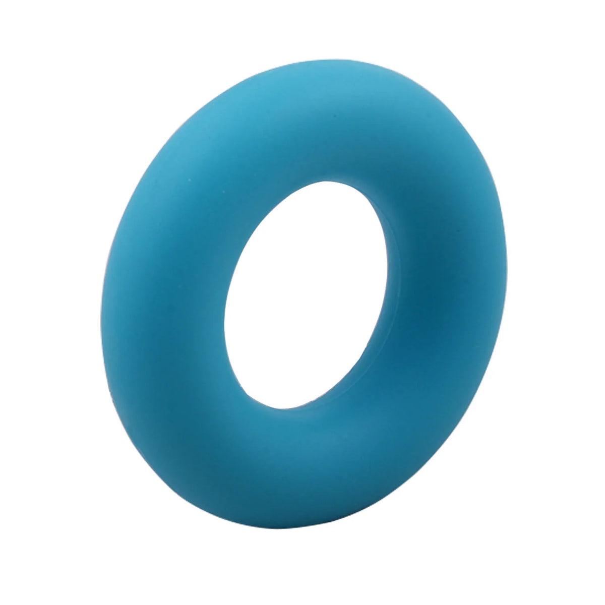 Bague en silicone bleu clair et lisse pour l'entraînement de la force des doigts et de la main.