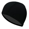 A black ultra-thin nylon swimming cap shown from the side.