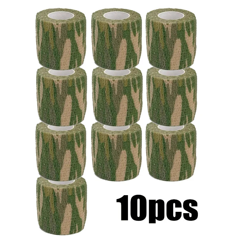Diez rollos de vendas elásticas de camuflaje para deportes y caza