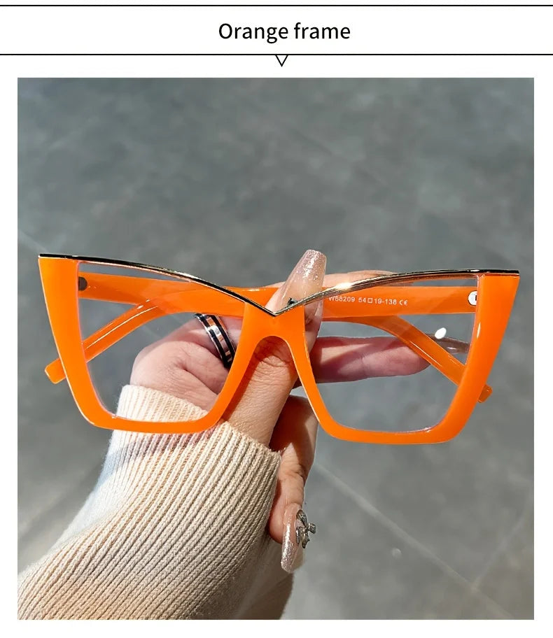 Vintage Cat Eye Glasses with Blue Light Filtering Lenses