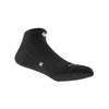 Black performance ankle socks designed for running and athletic activities.