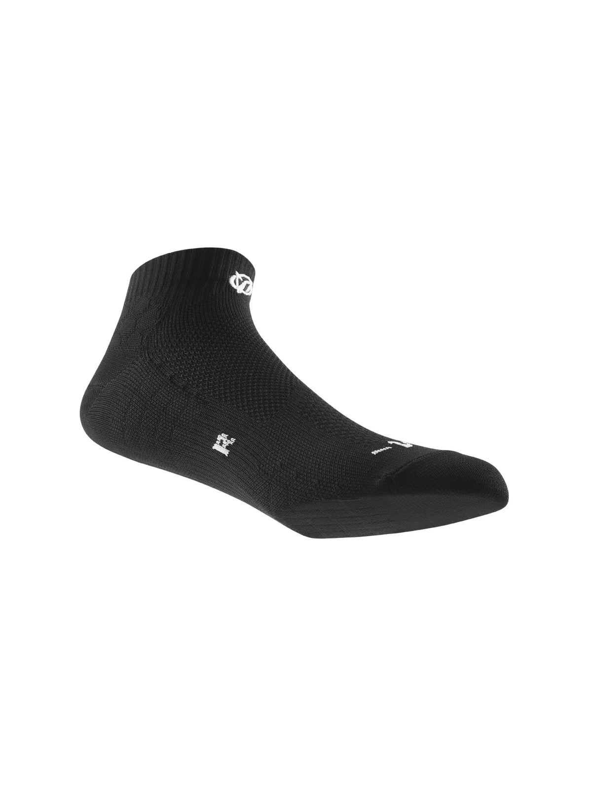 Black performance ankle socks designed for running and athletic activities.