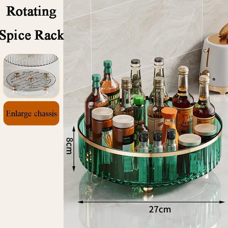 360° Rotating Acrylic Turntable Organizer for Spices, Condiments & More