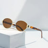 Retro Oval Metal Sunglasses with UV400 Protection