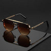 Classic Double-Beam Metal Sunglasses with UV400 Protection