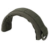 A dark olive green tactical modular headset protection cover shown from the side.