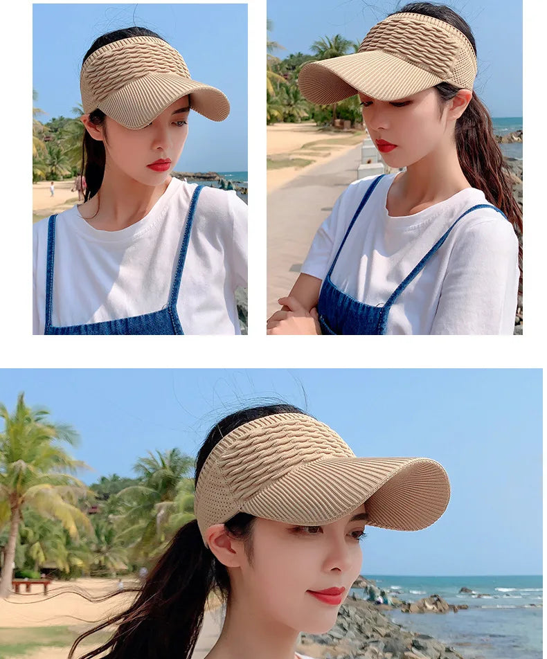 Breathable Adjustable Sun Visor Cap for Women