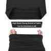 Black multi-functional UV protection head wrap and bandana shown in a folded state and worn on a hand