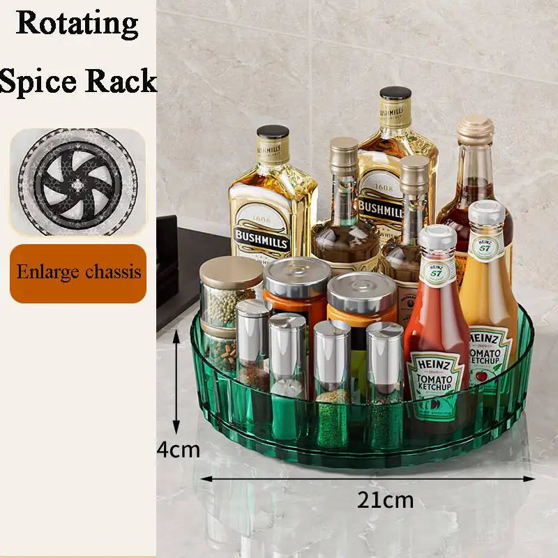 360° Rotating Acrylic Turntable Organizer for Spices, Condiments & More
